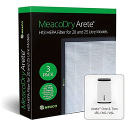 Meaco - Filtro hepa Dry Arete® H13, purificatore d'aria de, alta efficienza di rimozione delle particelle, 99,75% de ritenzione, compatibilecon i