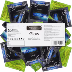 preservativi fluorescenti con effetto bagliore verde