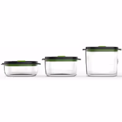 Questo set di 3 scatole FFC026X per dispositivo sottovuoto FOODSAVER è realizzato in Tritan? ultra resistente, senza bisfenol ...