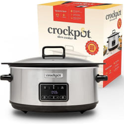 Crockpot Sizzle & Stew Digital Slow Cooker 3.5 L (3-4 persone) Ciotola rimovibile a induzione per la cottura di carni e verdure, presa UE a 2 pin,