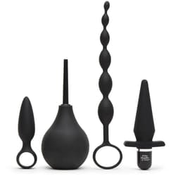 Lovehoney Fifty Shades of Grey Take it Slow Set di tappi anali Nero Silicio 4 pz