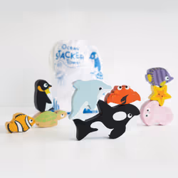 Le Toy Van Ocean Wooden Animals Stacking Toy - Vista aggiuntiva 5