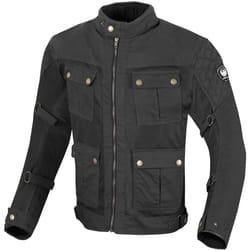 Merlin Chigwell Utility Giacca cerata moto, nero, dimensione S per uomo