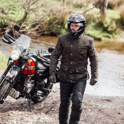 Merlin Monty D3O Wax Explorer Giacca tessile moto, nero, dimensione S per uomo