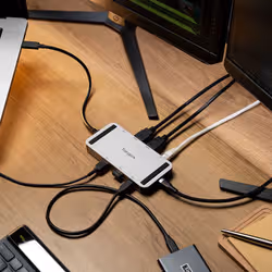 Targus DOCK429GL replicatore di porte e docking station per laptop Cablato USB4 Argento - Vista aggiuntiva 8