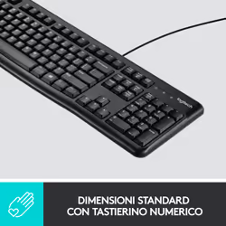Logitech MK120 Combo Tastiera e Mouse con Filo per Windows, Mouse Ottico Cablato, Tastiera di Dimensioni Standard, USB Plug-and-Play, Compatibile con PC, Laptop - Vista aggiuntiva 4