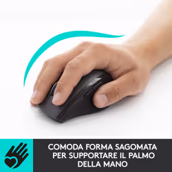 Logitech M705 Marathon Mouse Wireless, Ricevitore USB Unifying 2,4 GHz, 1000 DPI, 5 Pulsanti Programmabili, Durata Batteria di 3 Anni, Compatibile con PC, Mac, Laptop, Chromebook - Vista aggiuntiva 7