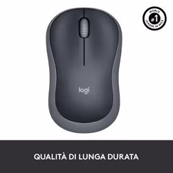 Logitech M185 Mouse Wireless, 2,4 GHz con Mini Ricevitore USB, Durata Batteria di 12 Mesi, Tracciamento Ottico 1000 DPI, Ambidestro, Compatibile con PC, Mac, Laptop - Vista aggiuntiva 8