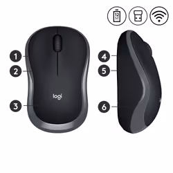Logitech M185 mouse Ufficio Ambidestro RF Wireless Ottico 1000 DPI - Vista aggiuntiva 4