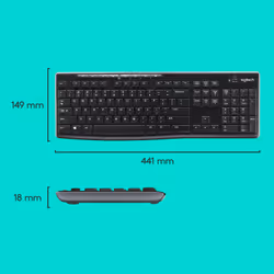 Logitech Wireless Combo MK270 tastiera Mouse incluso Casa RF Wireless QWERTY US International Nero, Argento - Vista aggiuntiva 7