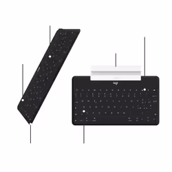 Logitech Keys-To-Go QWERTZ Svizzere Bluetooth Nero - Vista aggiuntiva 6