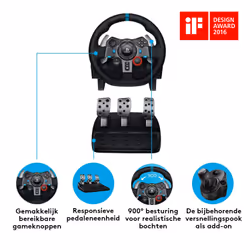 Logitech G G29 Driving Force Nero USB 2.0 Sterzo + Pedali Analogico/Digitale PC, PlayStation 4, PlayStation 5, Playstation 3 - Vista aggiuntiva 6