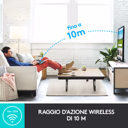 Logitech K400 Plus Tastiera Wireless Touch TV, Facili Controlli Multimediali e Touchpad Integrato, Tastiera HTPC per TV Collegata al PC, Windows, Android, Chrome OS, Laptop, Tablet - Vista aggiuntiva 4
