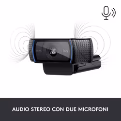 Logitech C920 HD Pro Webcam, Videochiamata Full HD 1080p/30fps, Audio Stereo ‎Chiaro, ‎Correzione Luce HD, Funziona con Skype, Zoom, FaceTime, Hangouts, ‎‎PC/Mac/Laptop/Tablet/Chromebook - Nero - Vista aggiuntiva 4
