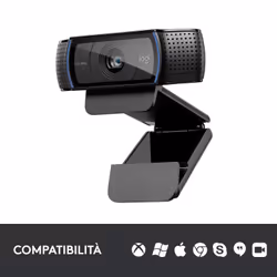 Logitech C920 HD Pro Webcam, Videochiamata Full HD 1080p/30fps, Audio Stereo ‎Chiaro, ‎Correzione Luce HD, Funziona con Skype, Zoom, FaceTime, Hangouts, ‎‎PC/Mac/Laptop/Tablet/Chromebook - Nero - Vista aggiuntiva 5