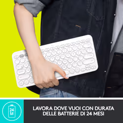 Logitech K380 Multi-Device Tastiera Bluetooth Wireless, Design Easy-Switch, Sottile, Portatile, 2 Anni di Batteria, Funziona con PC, Laptop, Windows, Mac, Android, iPad OS, Apple TV - Vista aggiuntiva 5