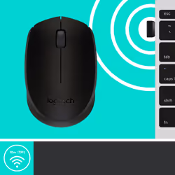 Logitech M171 Mouse Wireless, 2.4 GHz con Mini Ricevitore USB, Rilevamento Ottico, Durata ‎Batteria Fino a 12 Mesi, Mouse Ambidestro per PC/Mac/Laptop, Nero - Vista aggiuntiva 8