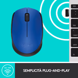 Logitech M171 Blue-K mouse Ufficio Ambidestro RF Wireless Ottico 1000 DPI - Vista aggiuntiva 5