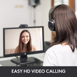 Logitech C270 Webcam HD, HD 720p/30fps, Videochiamate HD Widescreen, Correzione Automatica ‎Luminosità, Microfono Riduzione del Rumore, Skype, FaceTime, Hangouts, ‎WebEx,PC/Mac/Tablet/Chromebook - Vista aggiuntiva 8