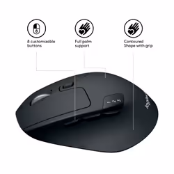Logitech M720 mouse Ufficio Mano destra RF senza fili + Bluetooth Ottico 1000 DPI - Vista aggiuntiva 4