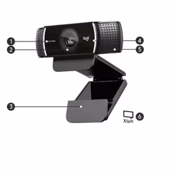 Logitech C922 Pro Stream webcam USB Nero - Vista aggiuntiva 6