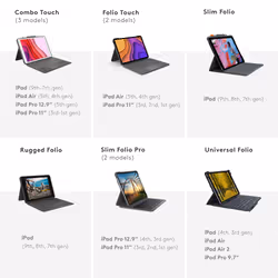 Logitech Universal Folio Cover iPad o Tablet con Tastiera Bluetooth Wireless, Per la maggior parte dei tablet da 9-10", iOS, ‎Android, Windows, ‎Italiano Qwerty, Nero - Vista aggiuntiva 5