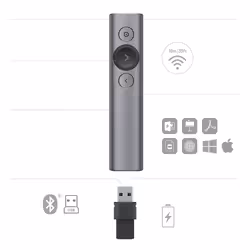 Logitech Spotlight puntatore wireless Bluetooth/RF Grigio - Vista aggiuntiva 6