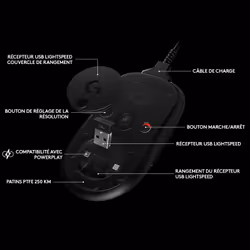 Logitech G Pro Wireless mouse Gaming Ambidestro RF Wireless Ottico 25600 DPI - Vista aggiuntiva 5