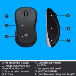 Logitech MK540 Advanced Combo Tastiera e Mouse Wireless per Windows, Ricevitore USB Unifying 2,4 GHz, Tasti di Scelta Rapida Multimediali, Durata Batteria di 3 Anni, per PC, Laptop - Vista aggiuntiva 8