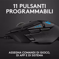 Logitech G Logitech G502 Mouse Gaming HERO Prestazioni Elevate, Sensore HERO 25K, 25600 DPI, RGB, Pesi Regolabili, 11 Pulsanti Programmabili, Memoria Integrata, per PC/Mac/Laptop. Nero - Vista aggiuntiva 4