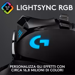 Logitech G Logitech G502 Mouse Gaming HERO Prestazioni Elevate, Sensore HERO 25K, 25600 DPI, RGB, Pesi Regolabili, 11 Pulsanti Programmabili, Memoria Integrata, per PC/Mac/Laptop. Nero - Vista aggiuntiva 6