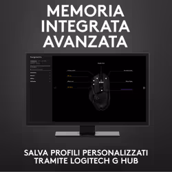 Logitech G Logitech G502 Mouse Gaming HERO Prestazioni Elevate, Sensore HERO 25K, 25600 DPI, RGB, Pesi Regolabili, 11 Pulsanti Programmabili, Memoria Integrata, per PC/Mac/Laptop. Nero - Vista aggiuntiva 7
