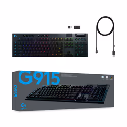 Logitech G G915 tastiera Gaming RF senza fili + Bluetooth QWERTY Inglese UK Carbonio - Vista aggiuntiva 7