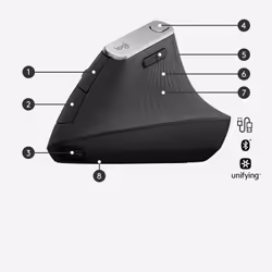 Logitech MX Vertical mouse Ufficio Mano destra RF senza fili + Bluetooth Ottico 4000 DPI - Vista aggiuntiva 6