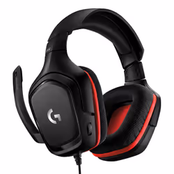 Logitech G G332 Auricolare Cablato A Padiglione Gaming Nero, Rosso