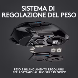 Logitech G Logitech G502 Mouse Gaming Wireless LIGHTSPEED, Sensore HERO 25K, 25600 DPI, RGB, Design Leggero, 11 Pulsanti Programmabili, Batteria Lunga Durata, Memoria Integrata, Compatibile PC/Mac/Laptop - Vista aggiuntiva 7