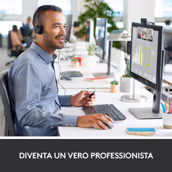 Logitech C920S HD Pro Webcam, Videochiamata Full HD 1080p/30fps, Audio Stereo ‎Chiaro, ‎Correzione Luce HD, Privacy Shutter, Per Skype, Zoom, FaceTime, Hangouts, ‎‎PC/Mac/Laptop/Tablet/XBox‎, Nero - Vista aggiuntiva 8