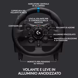 Logitech G G923 Nero USB 2.0 Sterzo + Pedali Analogico/Digitale PC, PlayStation 4, PlayStation 5 - Vista aggiuntiva 6