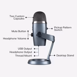 Blue Microphones Yeti Nano Grigio Microfono da tavolo - Vista aggiuntiva 6