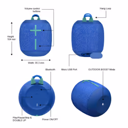 Ultimate Ears Wonderboom 2 Altoparlante portatile stereo Blu - Vista aggiuntiva 6