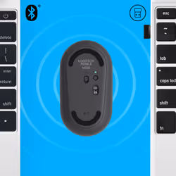 Logitech Pebble, mouse wireless con Bluetooth o ricevitore da 2,4 GHz, mouse per computer con clic silenzioso per laptop, notebook, iPad, PC e Mac - Vista aggiuntiva 5