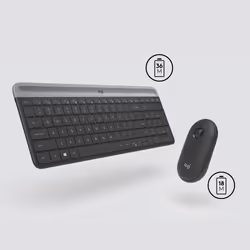 Logitech MK470 tastiera Mouse incluso Universale RF Wireless QWERTZ Svizzere Grafite - Vista aggiuntiva 5