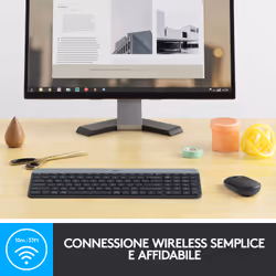 Logitech MK470 Kit Mouse e Tastiera Wireless per Windows, Ricevitore USB 2.4 GHz, ‎Sottile, Compatto, Silenzioso, Batteria Lunga Durata, PC/Laptop, Layout Italiano QWERTY, ‎Grigio - Vista aggiuntiva 4