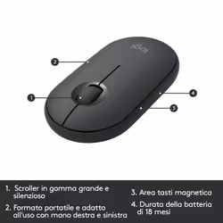 Logitech MK470 Kit Mouse e Tastiera Wireless per Windows, Ricevitore USB 2.4 GHz, ‎Sottile, Compatto, Silenzioso, Batteria Lunga Durata, PC/Laptop, Layout Italiano QWERTY, ‎Grigio - Vista aggiuntiva 7