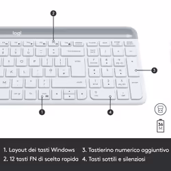 Logitech MK470 Kit Mouse e Tastiera, Layout Italiano Qwerty - Vista aggiuntiva 6