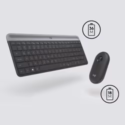 Logitech MK470 tastiera Mouse incluso Universale RF Wireless QWERTY US International Grafite - Vista aggiuntiva 5