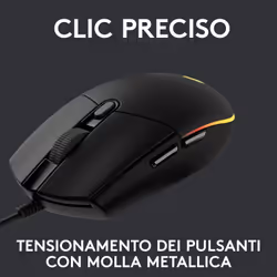 Logitech G G203 Lightsync mouse Gaming USB tipo A 8000 DPI - Vista aggiuntiva 5