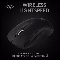 Logitech G PRO X SUPERLIGHT Mouse Gaming Wireless, Leggero 63 g, Sensore HERO 25K, 25.600 DPI, 5 Tasti Programmabili, Lunga Autonomia, Memoria Integrata, per eSport, Compatibile con PC e Mac. Nero - Vista aggiuntiva 4