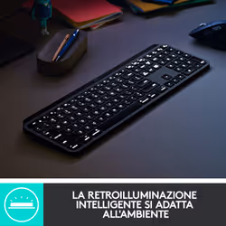 Logitech MX Keys Tastiera Wireless Illuminata Avanzata per Mac, Digitazione Tattile, Tasti Retroilluminati a LED, Bluetooth, USB-C, Batteria 10 giorni, Apple macOS, Struttura Metallica - Vista aggiuntiva 7