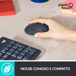Logitech MK295 Kit Mouse e Tastiera Wireless – Tecnologia SilentTouch, Tastierino Numerico, Tasti Scelta Rapida, Tracciamento Ottico Avanzato, Ricevitore USB Nano, Senza Lag, Meno 90% di Rumore - Vista aggiuntiva 4